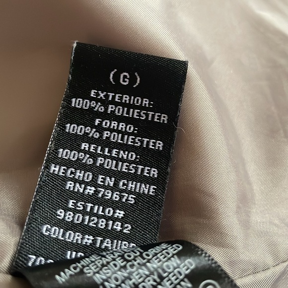 EUC~Woman’s Large Lucky Brand Tan 2 Pocket/Zippered/Snap Front Puffer Coat - Picture 9 of 10